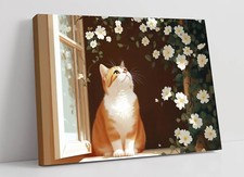 GINGER CAT ON THE WINDOW SILL