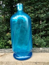 vintage blue glass soda syphon seltzer bottle Baker Anvers Bruxelles