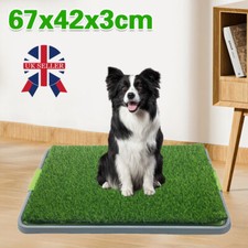 Pet Dog Toilet Mat Indoor Restrooms Training Portable Grass Potty Loo Tray Puppy
