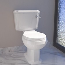 Simple Bathroom Traditional Close Coupled Toilet Soft Close Seat WC