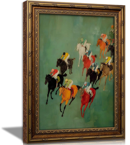 Vintage horse racing oil - vintage,