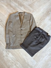 Vintage M&S Dogtooth Suit Country Style Pure New Wool 38" Chest 32W  