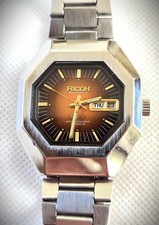 Vintage Ricoh Tri Star 061431 21 Jewels Gents Automatic watch Orange/Brown Dial