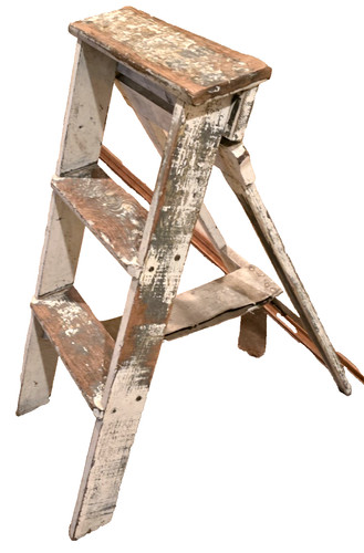 Antique oak wood step - oak,