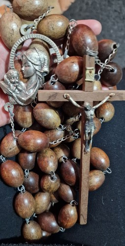 Antique wooden catholic rosary - antique,