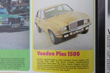 Original PRM 1974 extracted road test VANDEN PLAS 1500 (ALLEGRO) 1 printed sheet