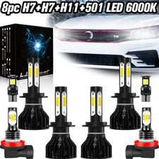 For VW Passat 2005-2018 H7 60w Headlight Xenon White Led Fog 501 Side Light Bulb