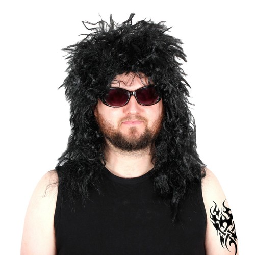 Rock star mens long black - mens, glam