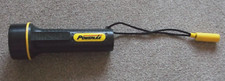Vintage Black Rubber Powerlite Torch with Spare Bulb Attachment 19cm long x7cm d
