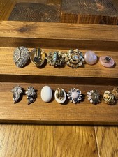 Collection Of 7 Vintage Clip On Earrings From Various Eras