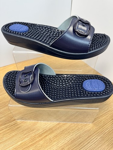 Scholl massage navy sandals - scholl,