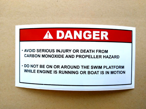 Boat safety danger - boat, label