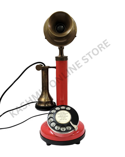 Red vintage candlestick - red,