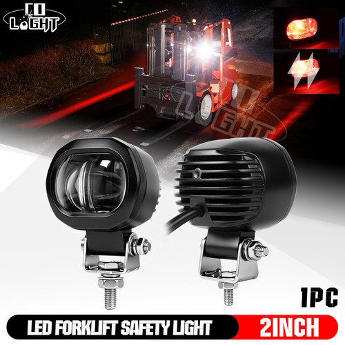 Red led forklift truck - forklift,