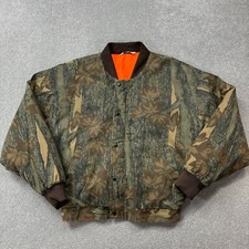 RealTree Jacket Adult Large Brown Work Wear Canvas Camo Hunting Lined Coat Mens*