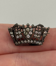 Vintage Royal Navy Merchant Service Sterling Silver Paste Crown Sweetheart Pin