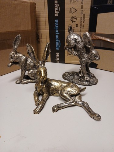 Bronze hare ornament - hare, resin