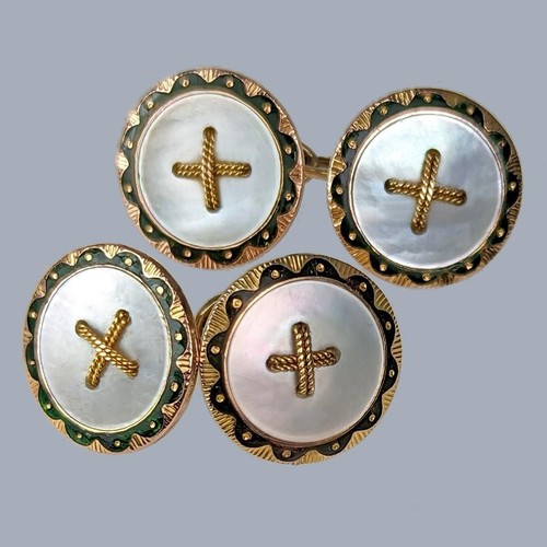 Antique cufflinks mother - cufflinks, of