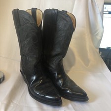 Mens Durango Black Leather Cowboy Boots Size 9 1/2  D USA