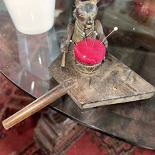 Antique Vintage Black Forset Bear Pin Cushion