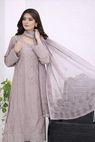 Beige chikankari viscose - beige,