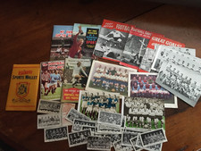 Vintage football/sports booklets and team photos x 36 items