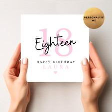 Personalised Unique 18th Birthday Card for Him & Her - 18 Birthday - Eighteenth