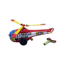 Tinplate Wind up Helicopter Crafted Vintage Clockwork Toy Tin Figurine Toy for