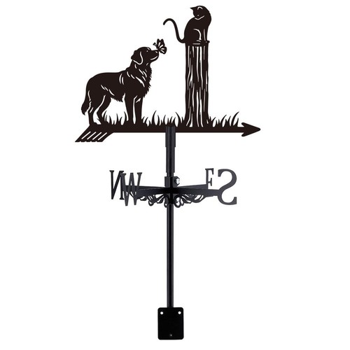 Dog cat weather vane butterfly - dog,
