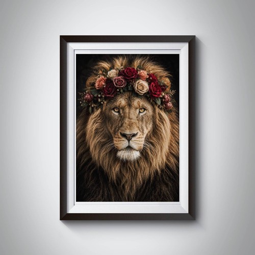 Lion with floral - lion,