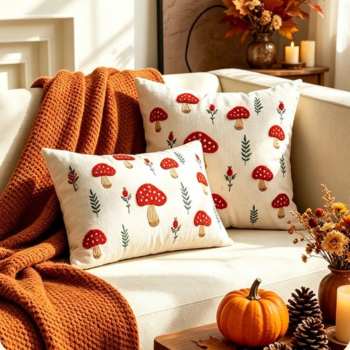 Plush embroidered fall autumn - plush,