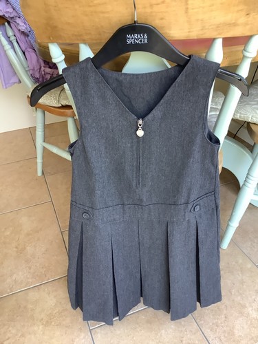 Girls grey school pinafore - girls,