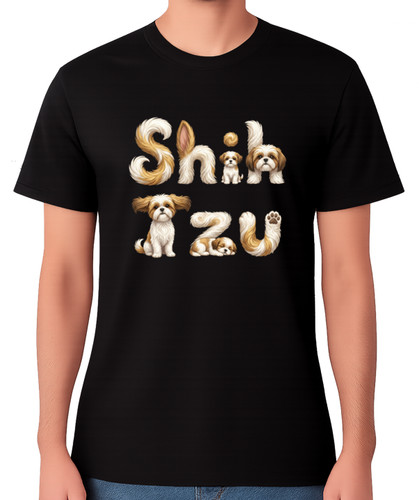 Shih tzu dog typography unisex - shih,