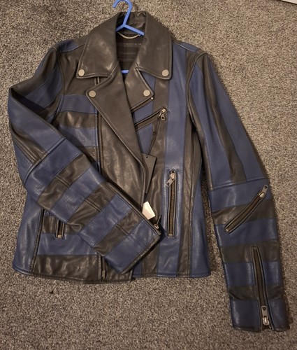 Diesel black gold leather moto - diesel,