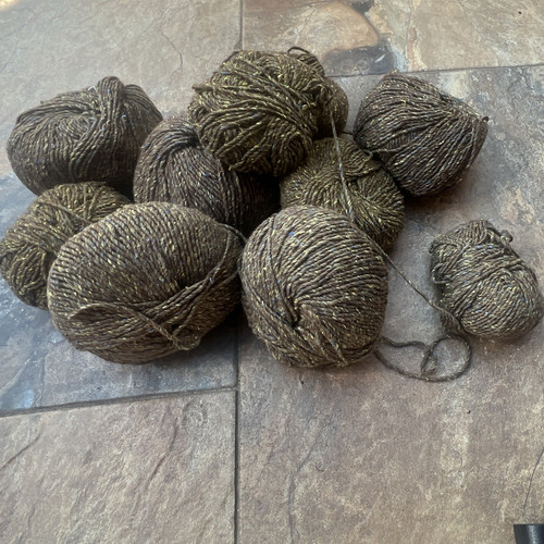 Yarn lot tweed brown wool - dk,