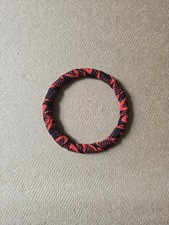 Handmade Red Black African Print Cotton Classic Design Stackable Bangle Set Of 2