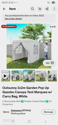 Outsunny 2x2m pop gazebo - 2x2m, uv