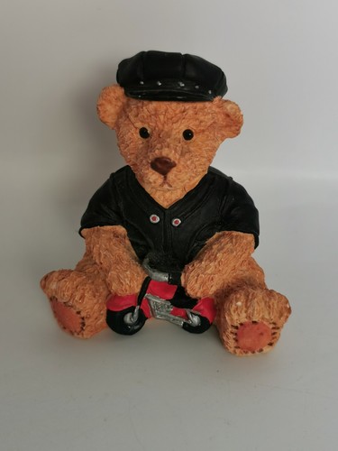 Teddy bear biker - bear, figurine