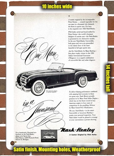 Metal sign 1953 nash healey - sign,