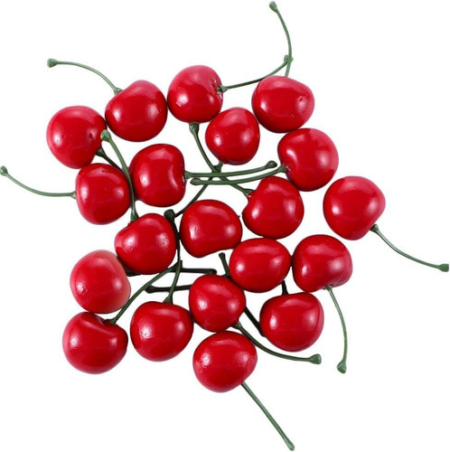 20pcs red artificial cherries - red,