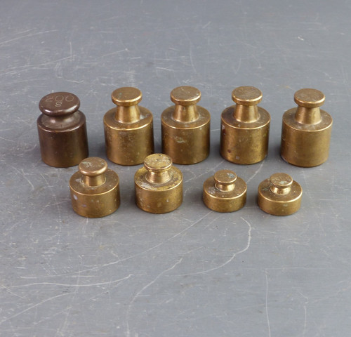 Vintage brass pillar weights - vintage,