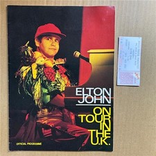 ELTON JOHN ON TOUR IN THE UK 1982 PROGRAMME with ticket  - large colour booklet 