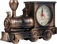 Train Alarm Clock Luxury Retro Style Novelty Table Desk Bedside Silent Clock New