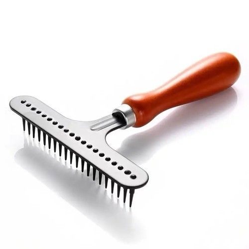 Wood carpet groomer rake - groomer,