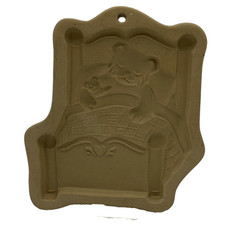Vintage Brown Bag Cookie Biscuit Art Stone Mould Teddy in Bed 1989