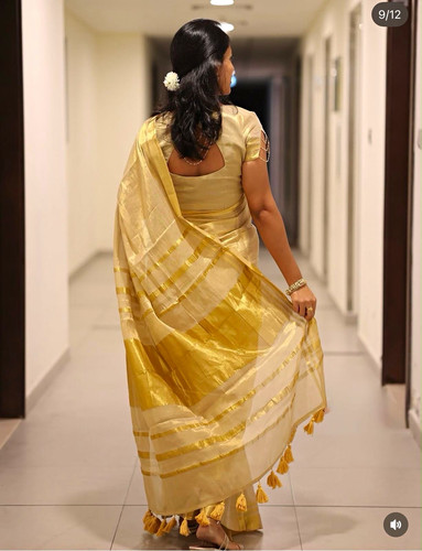 Women gold silk - women’s, sari/saree
