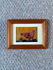 Vintage Batik Folk Art Hen and