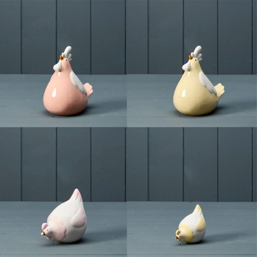 Ceramic chicken ornaments - ceramic,