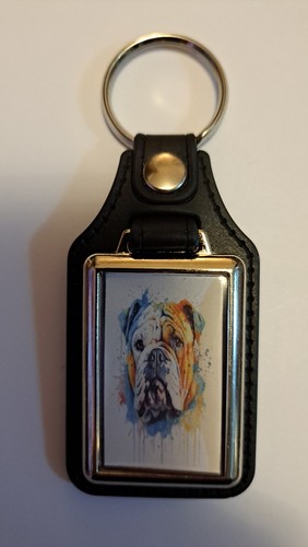 English bulldog keyring gift - english,