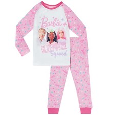 Barbie Pyjamas Kids Girls 4 5 6 7 8 9 10 Years PJs Long Sleeve Polka Dots Pink